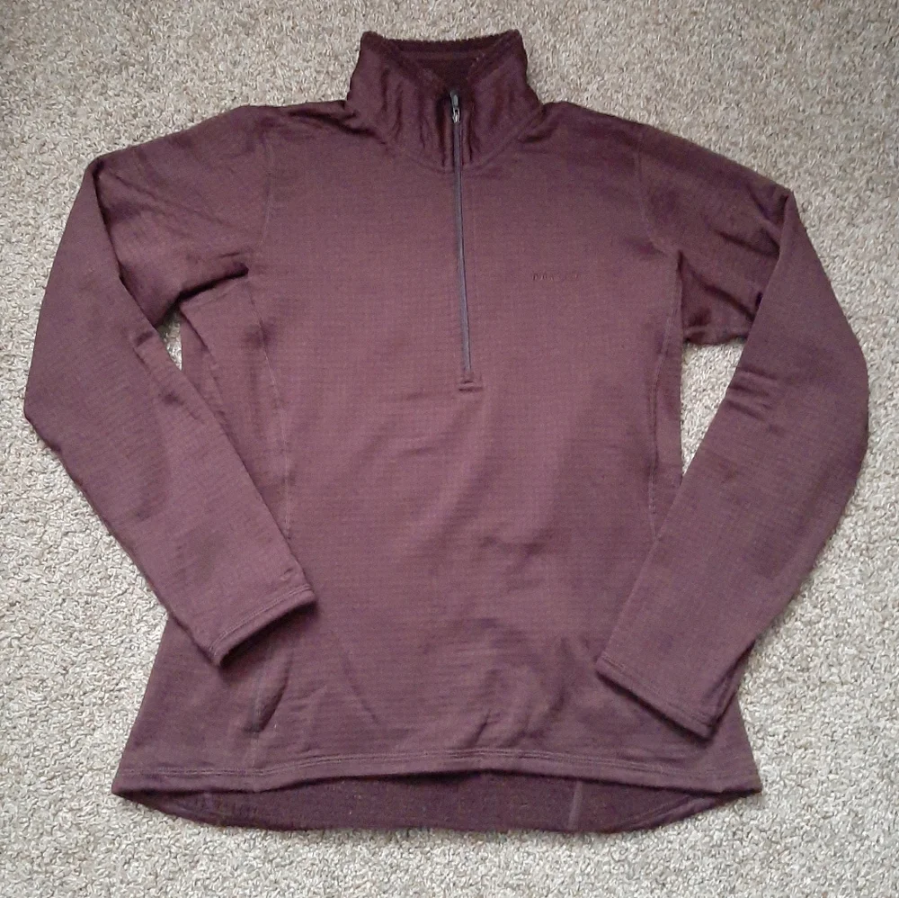 PATAGONIA R1 REGULATOR FLEECE HALF ZIP PULLOVER BROWN M MEDIUM WAFFLE POLARTEC - Picture 1 of 10